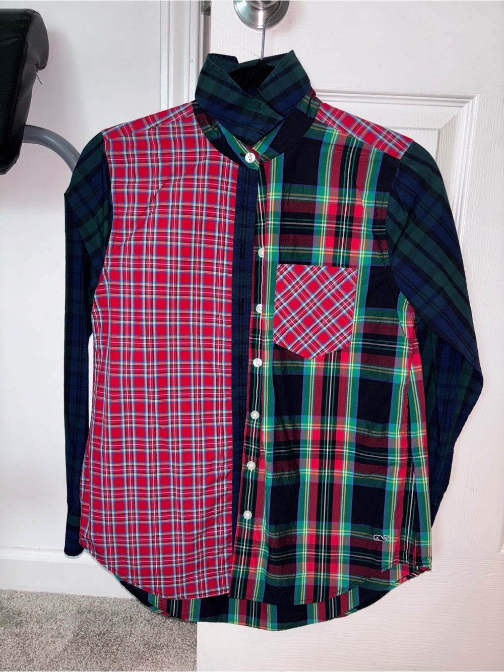 Vineyard Vines Mixed Plaid Button-Down Shirt - Red & Green